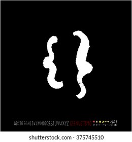 Alphabet & number / handwriting - vector
