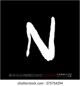 Alphabet & number / handwriting - vector