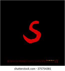 Alphabet & number / handwriting - vector