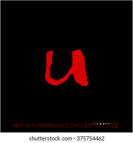 Alphabet & number / handwriting - vector