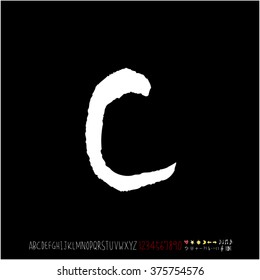 Alphabet & number / handwriting - vector