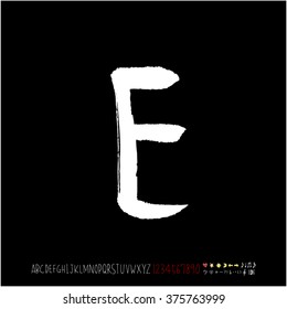 Alphabet & number / handwriting - vector