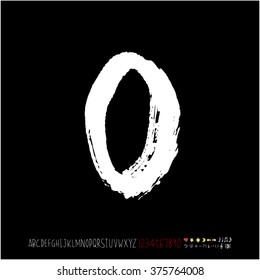 Alphabet & number / handwriting - vector
