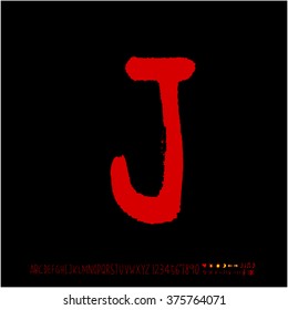 Alphabet & number / handwriting - vector