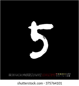 Alphabet & number / handwriting - vector