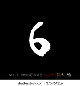 Alphabet & number / handwriting - vector