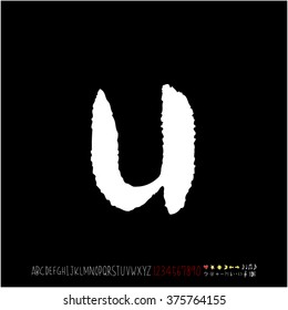 Alphabet & number / handwriting - vector