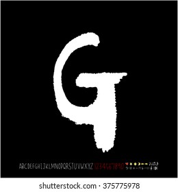 Alphabet & number / handwriting - vector