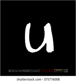 Alphabet & number / handwriting - vector