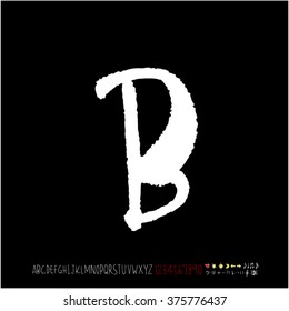 Alphabet & number / handwriting - vector