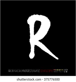Alphabet & number / handwriting - vector