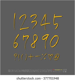 Alphabet & number / handwriting - vector
