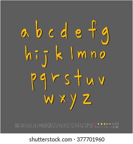 Alphabet & number / handwriting - vector