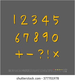 Alphabet & number / handwriting - vector