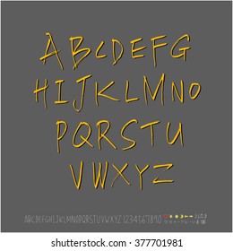 Alphabet & number / handwriting - vector