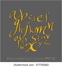 Alphabet & number / handwriting - vector