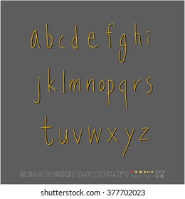 Alphabet & number / handwriting - vector