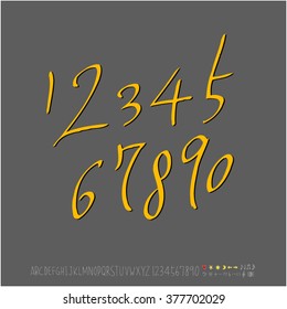 Alphabet & number / handwriting - vector