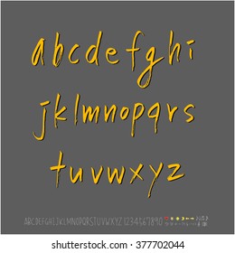 Alphabet & number / handwriting - vector