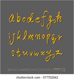 Alphabet & number / handwriting - vector