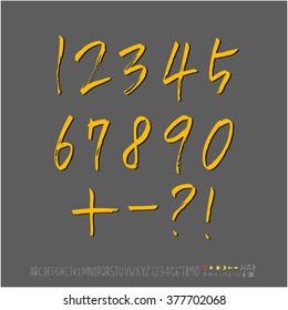 Alphabet & number / handwriting - vector