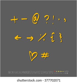 Alphabet & number / handwriting - vector