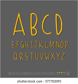 Alphabet & number / handwriting - vector