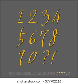 Alphabet & number / handwriting - vector