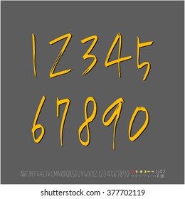 Alphabet & number / handwriting - vector