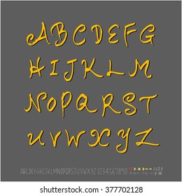 Alphabet & number / handwriting - vector