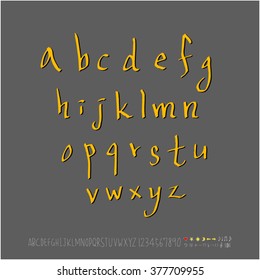 Alphabet & number / handwriting - vector