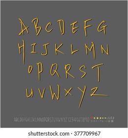 Alphabet & number / handwriting - vector
