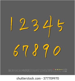 Alphabet & number / handwriting - vector