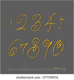 Alphabet & number / handwriting - vector