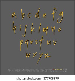 Alphabet & number / handwriting - vector