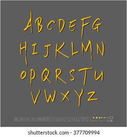 Alphabet & number / handwriting - vector