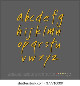 Alphabet & number / handwriting - vector