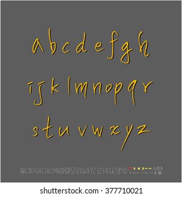 Alphabet & number / handwriting - vector