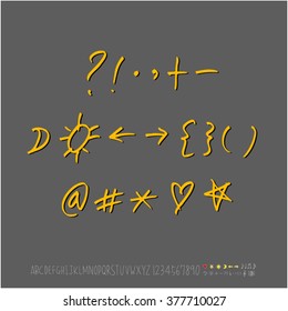Alphabet & number / handwriting - vector