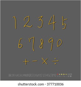 Alphabet & number / handwriting - vector