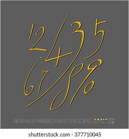 Alphabet & number / handwriting - vector