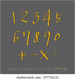 Alphabet & number / handwriting - vector