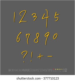 Alphabet & number / handwriting - vector