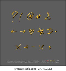 Alphabet & number / handwriting - vector