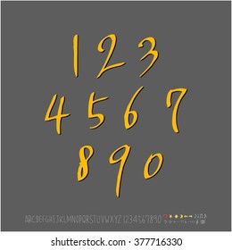Alphabet & number / handwriting - vector