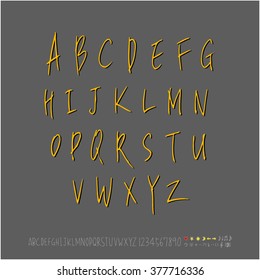 Alphabet & number / handwriting - vector