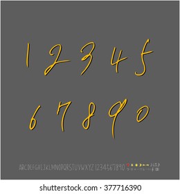 Alphabet & number / handwriting - vector