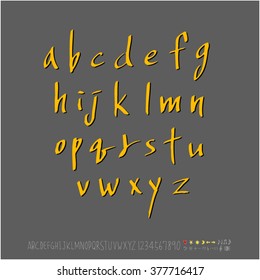Alphabet & number / handwriting - vector