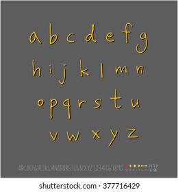 Alphabet & number / handwriting - vector