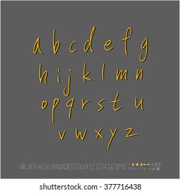Alphabet & number / handwriting - vector